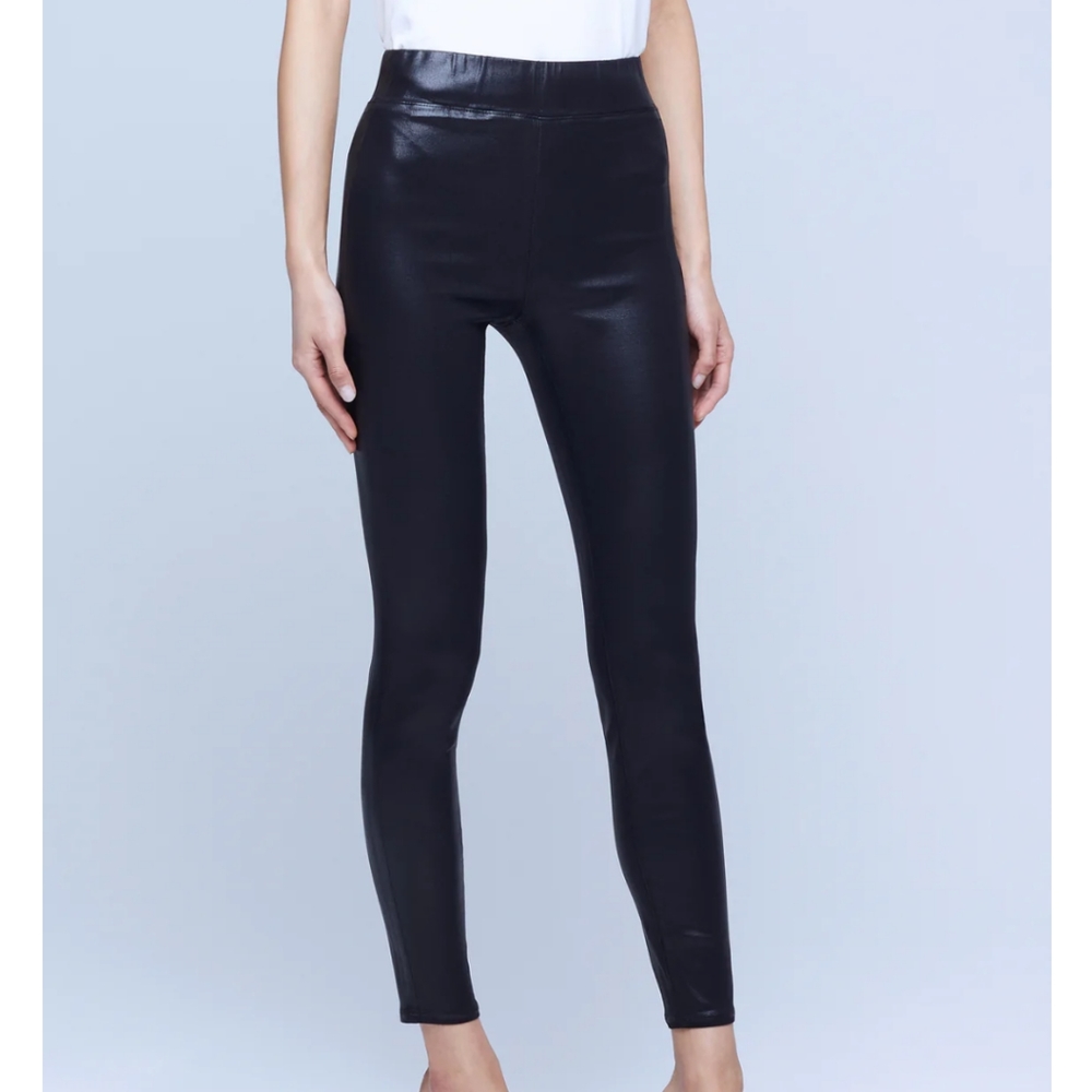 NWT L'AGENCE Rochelle High Rise Pull on Jean in Stargazer Coated Size Small